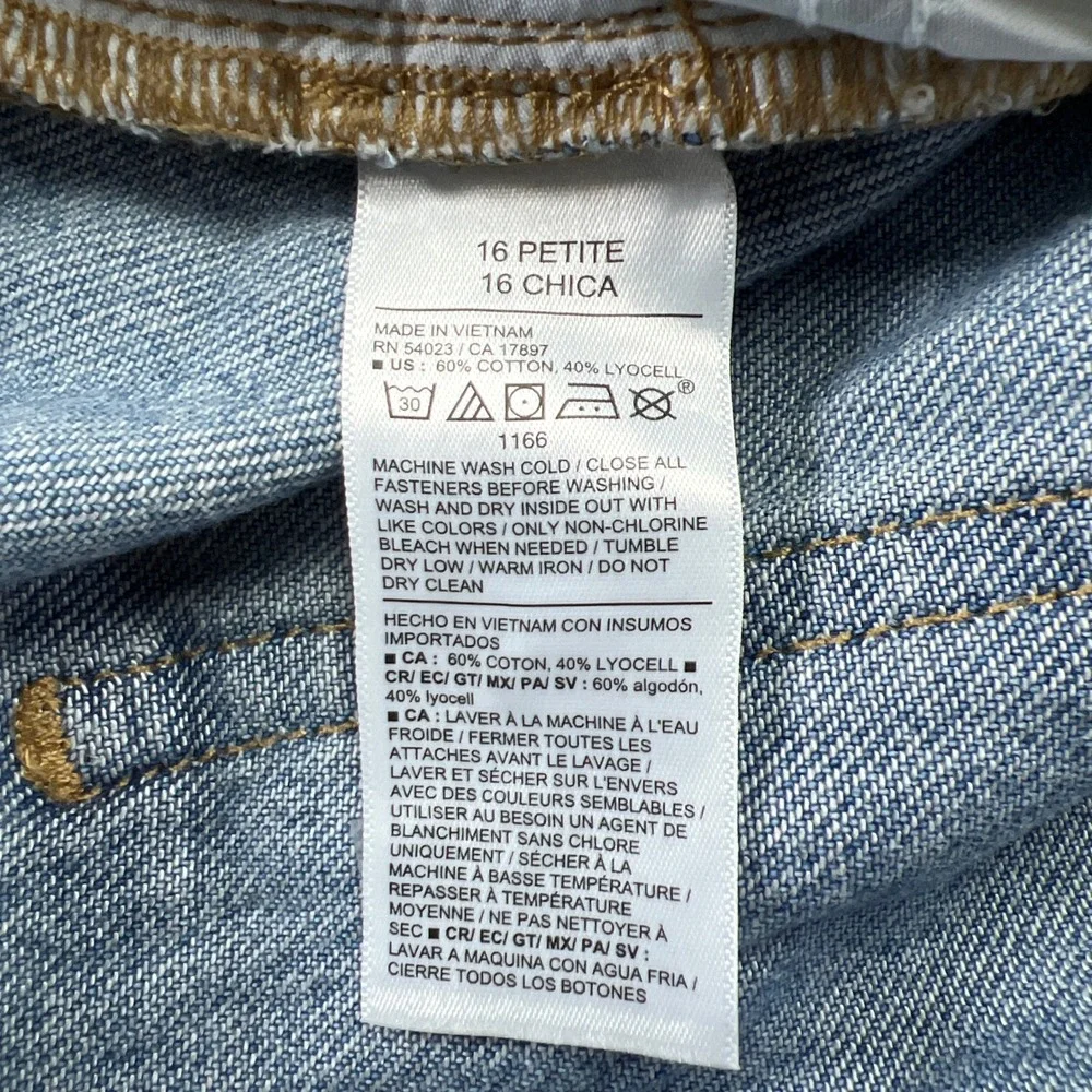 Old Navy Baggy Jeans Women 16 Petite Blue Drapey Denim Cotton High Rise Wide Leg